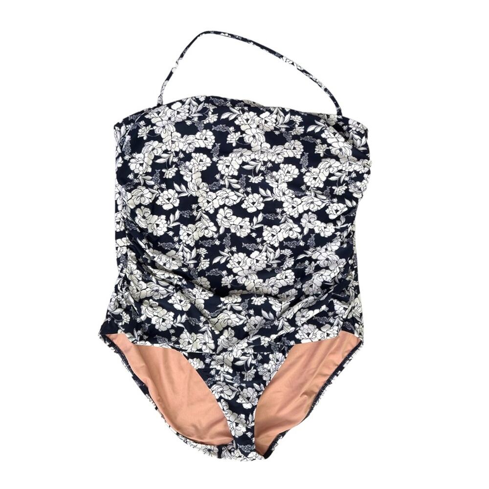 J. Crew Ruched One-Piece Magnolia Floral Swimsuit Plus Size 20